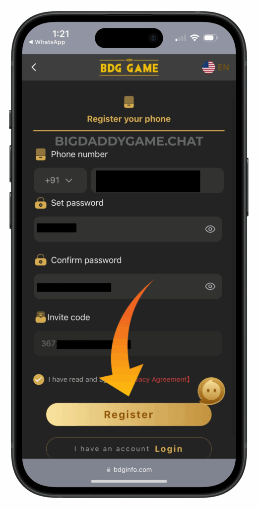 bigdaddygame-register-page